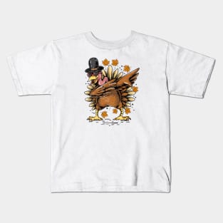 Dabbing Turkey Thanksgiving Day Funny Dab Kids T-Shirt